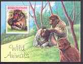 Somalia 1999 Wild Animals perf m/sheet (Apes) unmounted mint, stamps on animals, stamps on apes