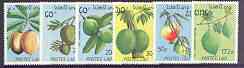 Laos 1989 Fruit complete perf set of 6 unmounted mint, SG 1155-60, stamps on fruit, stamps on pomegranates, stamps on guavas