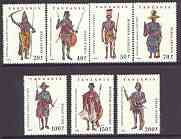 Tanzania 1993 Traditional African Costumes perf set of 7 unmounted mint, SG 1718-24, stamps on costumes