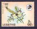 Lesotho 1986-88 Meadow White Provisional 9s on 60s unmounted mint with surch doubled, one inverted, SG 723b, stamps on butterflies
