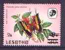 Lesotho 1986-88 Foxy Charaxes Provisional 7s on 3s on 9s on 30s unmounted mint, a rare item, stamps on butterflies