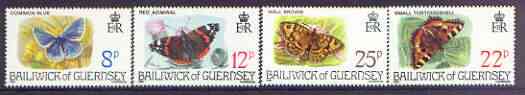 Guernsey 1981 Butterflies set of 4 unmounted mint, SG 226-29, stamps on butterflies