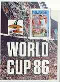 Nevis 1986 World Cup Football $2.00 perf m/sheet (Denmark v Spain) unmounted mint SG MS 401b, stamps on football, stamps on sport