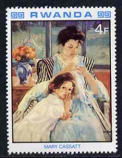 Rwanda 1980 Impressionist Paintings 4F Mother & Child by Mary Cassatt unmounted mint, SG 999, stamps on cassatt