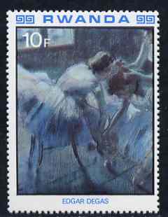Rwanda 1980 Impressionist Paintings 10F Three Dancers by Degas unmounted mint, SG 1001, stamps on degas, stamps on dancing, stamps on ballet