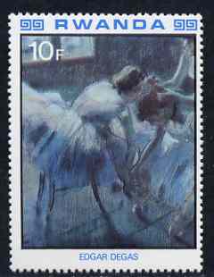 Rwanda 1980 Impressionist Paintings 10F Three Dancers by Degas unmounted mint, SG 1001, stamps on , stamps on  stamps on degas, stamps on  stamps on dancing, stamps on  stamps on ballet