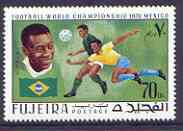 Fujeira 1970 World Cup Football 70Dh Pele from perf set of 6 unmounted mint, Mi 546A, stamps on , stamps on  stamps on football, stamps on  stamps on flags, stamps on  stamps on sport