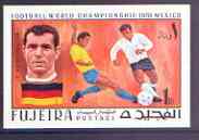 Fujeira 1970 World Cup Football 1R Beckenbauer from imperf set of 6 unmounted mint, Mi 548B, stamps on football, stamps on flags, stamps on sport