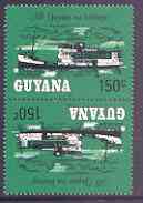 Guyana 1983 Riverboats 150c Lukanani tete-beche pair unmounted mint, SG 1131a, stamps on , stamps on  stamps on ships