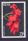Nevis 1985 Scarlet Cordia 75c with OFFICIAL opt inverted, unmounted mint SG O36var, stamps on , stamps on  stamps on flowers