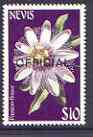 Nevis 1985 Passion Flower $10 with OFFICIAL opt, unmounted mint SG O40, stamps on flowers