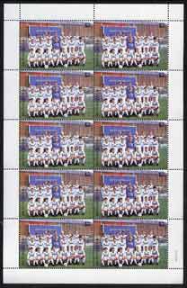 St Vincent 1987 English Football teams $2 Leeds United complete perf sheet of 10 unmounted mint SG 1097, stamps on football, stamps on sport, stamps on leeds