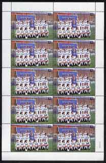 St Vincent 1987 English Football teams $2 Leeds United complete perf sheet of 10 unmounted mint SG 1097, stamps on football, stamps on sport, stamps on leeds