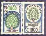 Togo 1960 World Refugee Year set of 2 unmounted mint, SG 251-52*, stamps on trees, stamps on refugees