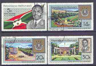 Burundi 1967 First Anniversary of Republic set of 4 fine cto used, SG 329-32, stamps on , stamps on  stamps on maps, stamps on  stamps on arms, stamps on  stamps on heraldry, stamps on  stamps on flags, stamps on  stamps on 