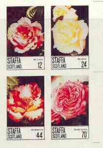 Staffa 1979 Roses #1 (Tea Lettuce, Gloria Dei etc) imperf  set of 4 values (12p to 70p) unmounted mint, stamps on flowers, stamps on roses