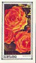 Staffa 1979 Roses #1 (superstar) imperf  souvenir sheet (£1 value) unmounted mint, stamps on flowers, stamps on roses