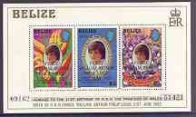 Belize 1982 Birth of Prince William m/sheet (1st series) unmounted mint SG MS 713, stamps on , stamps on  stamps on royalty, stamps on  stamps on william, stamps on  stamps on charles, stamps on  stamps on diana