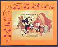 Dominica 1979 Int Year of the Child (Mickey Mouse at the Piano) perf m/sheet unmounted mint, SG MS 700, stamps on , stamps on  stamps on , stamps on  stamps on  iyc , stamps on  stamps on disney, stamps on  stamps on music, stamps on  stamps on musical instruments