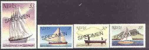 Nevis 1980 Boats perf set of 4 opt'd SPECIMEN, as SG 51-54 unmounted mint, stamps on , stamps on  stamps on ships