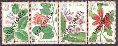 Kiribati 1981 Flowers perf set of 4 opt'd SPECIMEN, as SG 141-44 unmounted mint, stamps on flowers