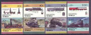 Tuvalu - Nukufetau 1986 Locomotives #2 (Leaders of the World) set of 8 unmounted mint, stamps on , stamps on  stamps on railways