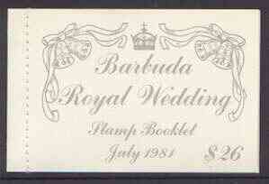 Booklet - Barbuda 1981 Royal Wedding $26 booklet (1st issue) complete and pristine, SG SB3