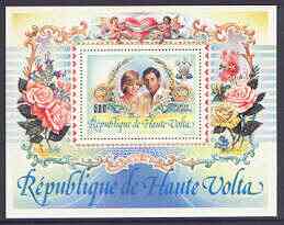 Upper Volta 1981 Royal Wedding perf m/sheet unmounted mint SG MS669, stamps on , stamps on  stamps on royalty, stamps on  stamps on charles, stamps on  stamps on diana, stamps on  stamps on roses