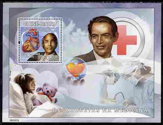 Guinea - Bissau 2008 Pioneers of Medicine perf souvenir sheet unmounted mint Michel BL 676, stamps on personalities, stamps on medical, stamps on hearts, stamps on red cross, stamps on teddy bears