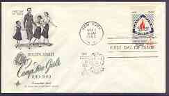 United States 1960 50th Anniversary of Camp Fire Girls on illustrated cover with first day cancel, SG 1166, stamps on scouts, stamps on guides