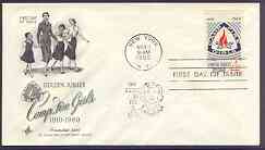 United States 1960 50th Anniversary of Camp Fire Girls on illustrated cover with first day cancel, SG 1166, stamps on , stamps on  stamps on scouts, stamps on  stamps on guides