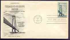 United States 1964 Opening of Verrazano Narrows Bridge on illustrated cover with first day cancel, SG 1240, stamps on , stamps on  stamps on civil engineering, stamps on  stamps on bridges