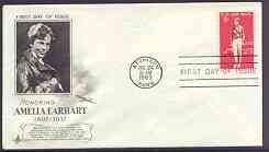 United States 1963 Amelia Earhart Commemoration (aviator) Issue on illustrated cover with first day cancel, SG 1216, stamps on personalities, stamps on women, stamps on aviation