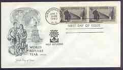 United States 1960 World Refugee Year Issue on illustrated cover with first day cancel, SG 1148, stamps on refugees