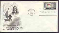 United States 1963 Red Cross Centenary on illustrated cover with first day cancel, SG 1221, stamps on red cross