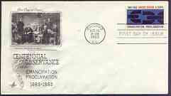 United States 1963 Centenary of Emancipation Proclamation on illustrated cover with first day cancel, SG 1215