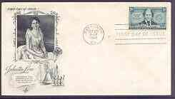 United States 1948 Honouring Juliette Gordon Low (founder of US Girl Scouts) on illustrated cover with first day cancel, SG 971, stamps on , stamps on  stamps on scouts, stamps on  stamps on guides, stamps on  stamps on women