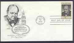 United States 1965 Churchill Commemoration on illustrated cover with first day cancel, SG 1246, stamps on , stamps on  stamps on personalities, stamps on  stamps on constitutions, stamps on  stamps on churchill