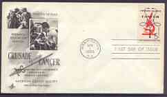 United States 1965 Crusade Against Cancer on illustrated cover with first day cancel, SG 1245, stamps on diseases, stamps on cancer, stamps on microscopes, stamps on medical, stamps on chemistry