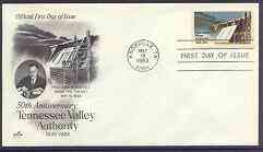 United States 1983 50th Anniversary of Tennessee Valley Authority (Dam) on illustrated cover with first day cancel, SG 2031, stamps on dams, stamps on civil engineering