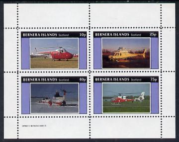 Bernera 1982 Helicopters #1 perf set of 4 values (10p to 75p) unmounted mint, stamps on , stamps on  stamps on aviation    helicopter