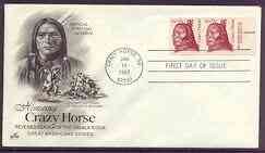 United States 1980-88 Great Americans - Crazy Horse 13c on illustrated cover with first day cancel, SG 1824, stamps on personalities, stamps on indians, stamps on americana