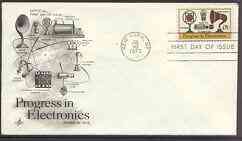 United States 1973 Progress in Electronics 15c (Microphone, Radio & TV Camera Tubes) on illustrated cover with first day cancel, SG 1507, stamps on radio, stamps on  tv , stamps on microphones, stamps on electronics