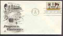 United States 1973 Progress in Electronics 15c (Microphone, Radio & TV Camera Tubes) on illustrated cover with first day cancel, SG 1507, stamps on , stamps on  stamps on radio, stamps on  stamps on  tv , stamps on  stamps on microphones, stamps on  stamps on electronics