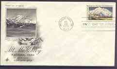 United States 1972 National Parks System 15c (Mt McKinley) on illustrated cover with first day cancel, SG 1457, stamps on national parks, stamps on parks, stamps on mountains