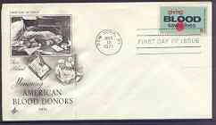 United States 1971 Salute to Blood Donors on illustrated cover with first day cancel, SG 1421, stamps on , stamps on  stamps on blood, stamps on  stamps on medical