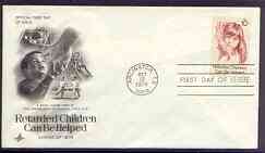United States 1974 Help for Retarded Children on illustrated cover with first day cancel, SG 1547, stamps on disabled, stamps on children