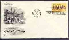 United States 1974 Centenary of Kentucky Derby on illustrated cover with first day cancel, SG 1526, stamps on , stamps on  stamps on sport, stamps on  stamps on horses, stamps on  stamps on horse racing