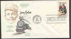 United States 1978 Performing Arts - Jimmie Rodgers (Father of Country Music) on illustrated cover with first day cancel, SG 1725, stamps on , stamps on  stamps on entertainments, stamps on  stamps on music, stamps on  stamps on railways