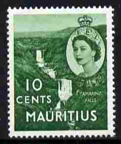 Mauritius 1953-58 Tamarind Falls 10c bluish-green Script CA wmk unmounted mint SG 297, stamps on , stamps on  stamps on waterfalls